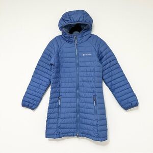 Columbia Youth Girls White Out Omni Heat Long Hooded Coat size 10/12 Winter Fall